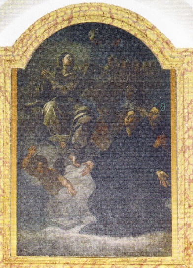 Immacolata con i ss. Giovanni da S. Facondo, Nicola da Tolentino e Chiara da Montefalco a Cerveteri, chiesa di San Michele Arcangelo