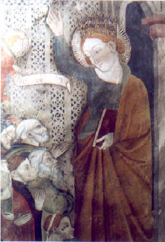 Affresco con la Vergine e oranti nel convento di sant'Agostino a Rieti