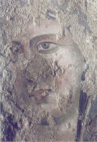 Affresco medioevale con figura di donna nel convento di sant'Agostino a Rieti
