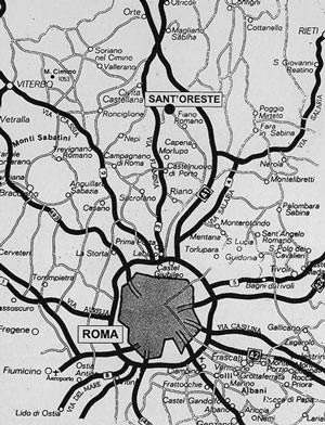 Mappa della posizione della cittadina di Sant'Oreste