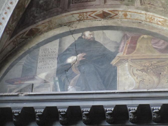 Sant'Agostino allo scrittoio: lunetta nella navata della chiesa di sant'Agostino a Cremona