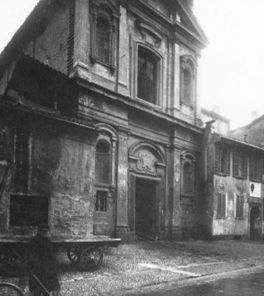 Vecchia foto della demolita chiesa di S. Damiano