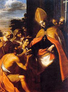 La cappella di S. Tommaso da Villanova: Giuseppe Ghezzi, san Tommaso da Villanova  (1663)