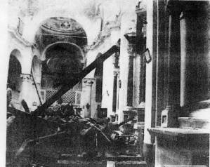 Interno della Chiesa di S. Giovanni subito dopo il terremoto del 1920