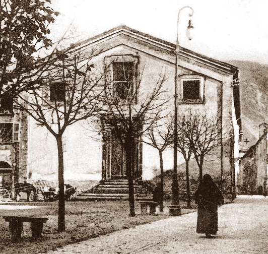 La chiesa di S. Agostino a Gualdo Tadino in una vecchia foto d'epoca