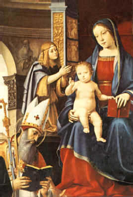 Agostino e la Vergine in un dipinto di Raibolini