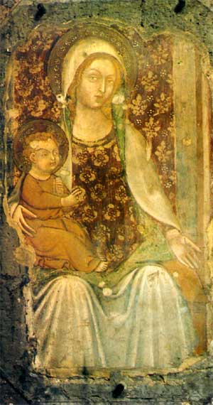 Madonna della Grazia, affresco, probabilmente della scuola senese del tardo Trecento, tra le opere pi preziose conservate nel Duomo di Caserta Vecchia.