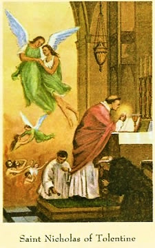 San Nicola da Tolentino in una immaginetta