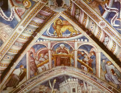 Agostino a scuola di retorica: affresco di Ottaviano Nelli nella chiesa di S. Agostino a Gubbio