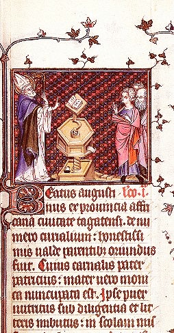 Agostino vescovo e monaco insegna ai discepoli