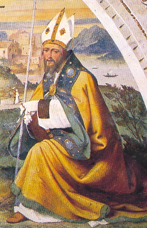 Agostino vescovo in un dipinto di Piazza