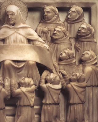 Agostino consegna la sua regola ai suoi monaci: Arca di Pavia