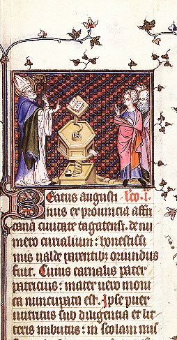 Agostino in una miniatura medioevale
