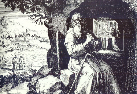 Fulgenzio di Ruspe in una stampa di I. Sadeler (1600) alla Biblioteca delle Arti decorative di Parigi