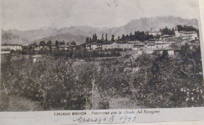 Il panorama di Cassago (1930) con sullo sfondo il castello Pirovano Visconti
