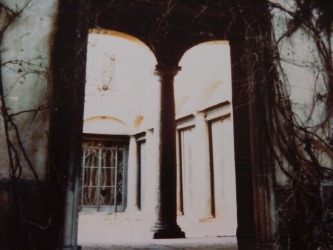 Vista del colonnato del cortile interno del palazzo