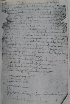 Pergamena dell'854 che ricorda la presenza Cassago di un castro e di nobili di stirpe longobarda