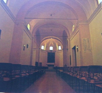 L'interno dell'oratorio di san Marco e Gregorio dopo i lavori di ristrutturazione del 1974