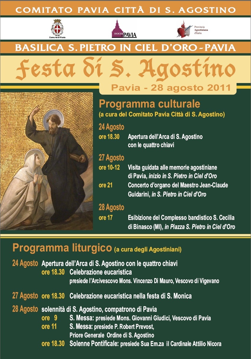 Il manifesto del programma delle celebrazioni agostiniane pavesi