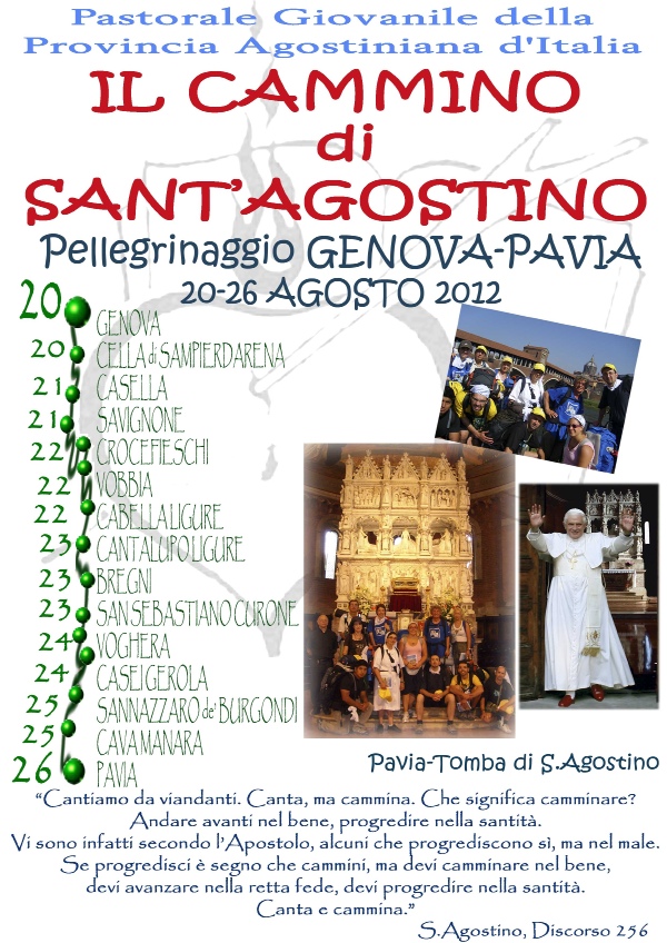 Il manifesto che annuncia il pellegrinaggio Genova-Pavia