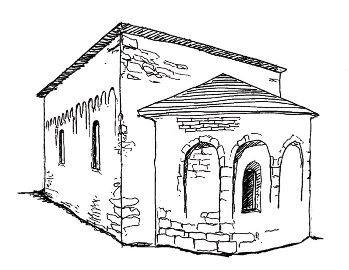 Schizzo della chiesetta di S. Agostino alla Cella