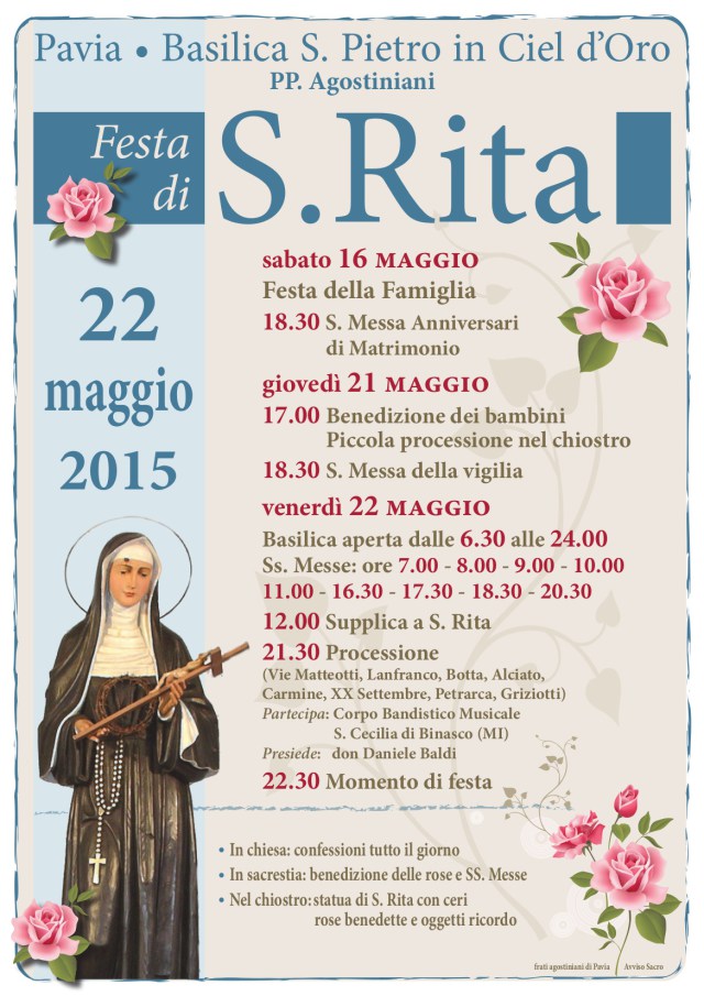 Programma della festa di santa Rita