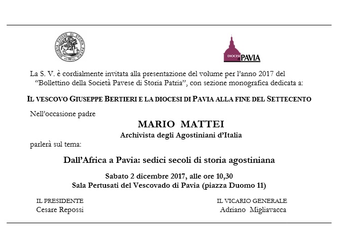 L'invito all'incontro con p. Mario Mattei