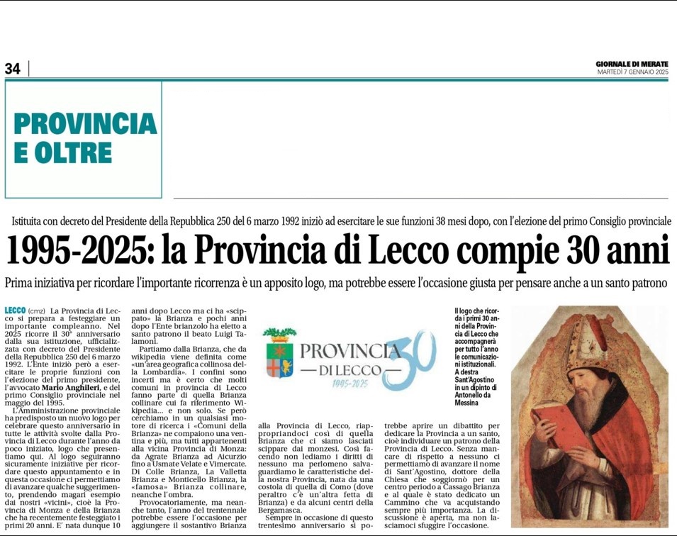 L'articolo apparso sul Giornale di Merate