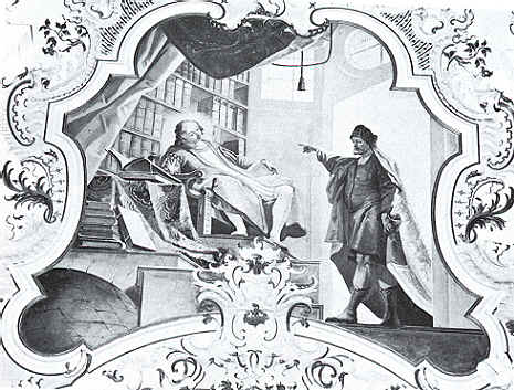  Affresco di Gunther a Rottenbuch che descrive l'incontro di Agostino con Ponticiano