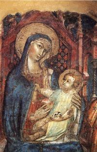  La Vergine con il Bambino: affresco nella chiesa di sant'Agostino a Bevagna 